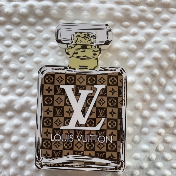 New LV Louis Vuitton 3D Wooden Gold and Black Monogram Perfume Bottle Home Decor - Picture 5 of 6